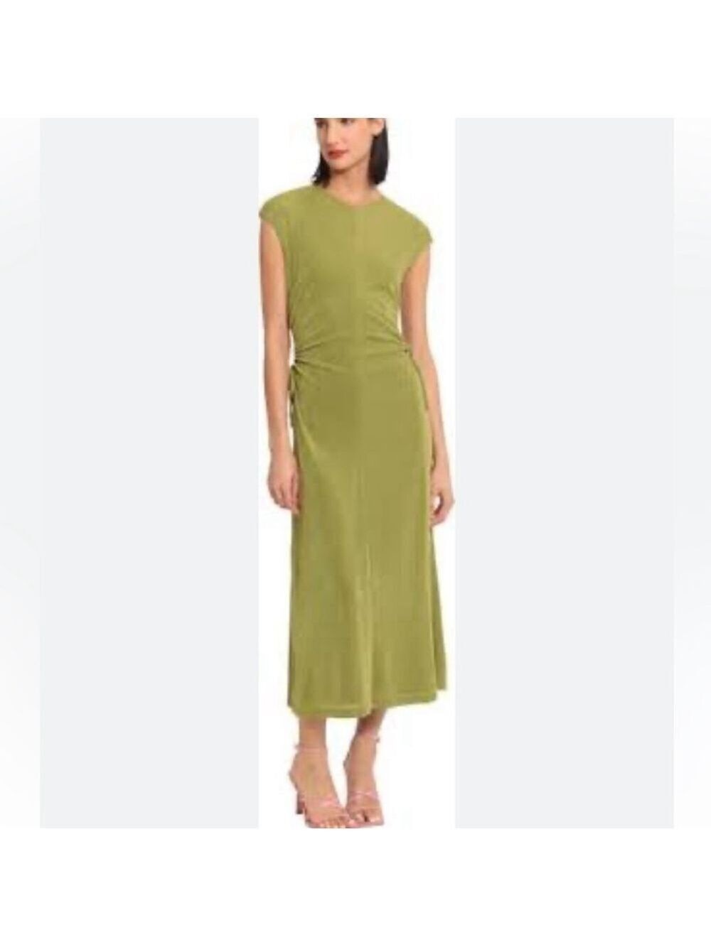 House of Harlow 1960 x REVOLVE Green olive satin long keyhole maxi dress Sz L